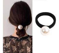 TseenYi Elastico per capelli con perle Corda per capelli con perle grandi Cravatta per capelli elastica con perle bianche Scrunchies per capelli elasticizzati perla singola Copricapo con perle sposa