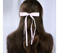 TseenYi Fiocco Raso Capelli Clip Nastro Rosa Fiocco Capelli Clip Lunga Nappe Coda Fiocco Nodi Clip Grande Fiocco Cravatte Coda Barrette Sposa Raso Nastro Barrette Inverno Fiocco Accessori
