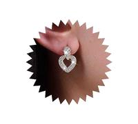 TseenYi Orecchini A Perno Con Cuore In Cz Orecchini D'oro A Cuore Cavo Orecchini A Goccia In Cristallo Vintage Orecchini A Goccia Amore Piccolo Cuore Brillare Orecchini Strass Gioielli Per Donne E
