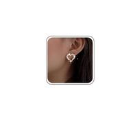 TseenYi Orecchini Di Cristallo Con Perla Orecchini A Cuore Strass Vuoto Orecchini Di Perle D'oro Cz Orecchini Scintillanti Di Zirconia Cubica Orecchini D'amore A Cuore Aperto Orecchini A Perno