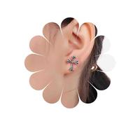 TseenYi Punk Croce Orecchini a lobo Hip Hop Croce Ganci per le orecchie Orecchini Gioielli per donne e ragazze San Valentino Regalo quotidiano(Argento)