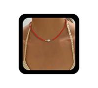TseenYi Riso Perle Collana Girocollo Rosso Perle Di Semi Collana Breve Perla Clavicola Collane Estate Spiaggia Perline Collane Fascino Gioielli Per Le Donne