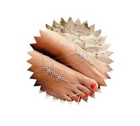 TseenYi Sandali A Piedi Nudi Cavigliere Bracciale Boho Multi Catena Spiaggia Nappe Cavigliere Punta Argento A Strati Catena Punta Spiaggia Cavigliera Moda Gioielli Donne Ragazze (1 Pz)