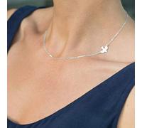 TseenYi Sidesway Colomba Collana girocollo in argento con piccolo uccello colomba collana catena passero carino gioielli per donne e ragazze (argento)