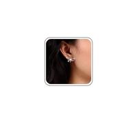 TseenYi Strass Arco Orecchini Cristallo Arco Nodo Borchie Eearrings Argento Arco Cravatta Strass Orecchini Cz Arco Strisciante Scalatore Orecchini Gioielli Per Donne E Ragazze