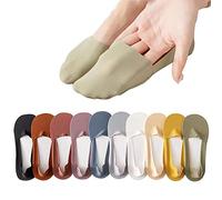 Tseonmis Calzini Invisibili Traspiranti in Seta di Ghiaccio, Calzini Antiscivolo in Seta di Ghiaccio, Calzini con Fodera Ultra Bassa per Donna (10Pairs)