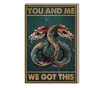 TSEZLOJH Decorazione da parete in tela con scritta "You and Me We Got This Retro Metal Tin Sign Gifts for Family, Wedding, Friends", per la casa, 30,5 x 45,7 cm, cornice in legno