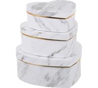 Tsffae 3 Pezzi Scatola a Forma di Cuore Cestino per Avvolgere Confezione di Fiori Cappello Fiorito per Composizioni Candela Marmi Neri Confezione di Candele con Coperchio Cestino di Imballaggio