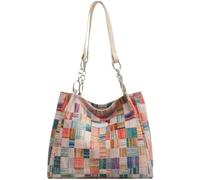 Tsffae Borsa a Tracolla Casual Colorata Borsa in Stoffa Semplice Borsa a a Righe Colorate Borsa per Spesa Viaggio alla Moda
