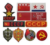 Tsffae Patch CCCP per Ricamo Sovietico 11 Pezzi Patch per Distintivo Ricamato Russia Bandiera Colorata Abbigliamento Toppe Militari Toppe Decorative per Abiti Militari
