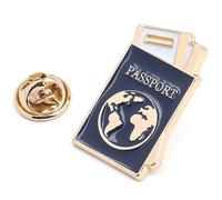 Tsffae Spilla Smaltata con Spilla per Passaporto, Distintivi Metallici per Passaporto Navy, Spilla Bavero Viaggiatore del Mondo, Spilla Viaggio, Accessori per Gioielli, Spilla Pilota O