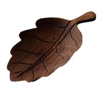 Tsffae Vassoio di bambù Sottobicchiere a Forma di Foglia in Legno Piatto Portata in Legno Vassoio a Forma di Foglia Naturale Vassoio tè Sottobicchiere per tè, caffè, Torte