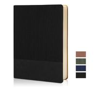 TSFPapier Dotted Journal Notebook, A5 Dot Grid Notebook 5.79" x 8.27" with 216 Pages, Wave Cover Daily Journaling Notebook for Women Men, Work School Travel Gift (Black)