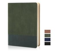 TSFPapier Dotted Journal Notebook, A5 Dot Grid Notebook 5.79" x 8.27" with 216 Pages, Wave Cover Daily Journaling Notebook for Women Men, Work School Travel Gift (Dark Green)