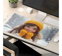 TSGB Tappetino per il mouse motivazionale accogliente giorni invernali con accessori gialli tappetino per mouse tappetino da scrivania grande tappetino da scrivania grande