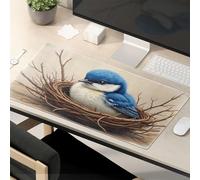TSGB Tappetino per mouse divertente uccello blu che nidifica nella natura Tappetino per mouse divertente accessori da scrivania per lavoro Tappetino per mouse da gioco