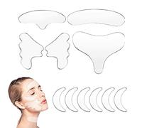 TSHAOUN 11 PCS Cerotti Per Il Viso Silicone Pad Cerotti per le rughe del viso,Petto e Décollete Antirughe Pads,Compreso Di Petto In Riutilizzabile Patch Per Gli Occhi Guancia E Fronte Pad (11 PCS)