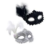TSHAOUN 2 Pezzi Maschera Veneziana, Maschere di travestimento, Maschera in Pizzo Masquerade Donna, Maschera per Feste di Carnevale per Masquerade Costume Party, Halloween, Cosplay