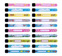 TSHAOUN 20 pezzi Braccialetti identificativo Bambini,braccialetto bambini antismarrimento di emergenza adatto per i viaggi, il gioco e la scuola dei bambini,Impermeabile Riutilizzabile