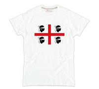 Tshirt 4 Mori Sardegna Bandiera Sarda Cotone Bianca adulto e bambino bimba