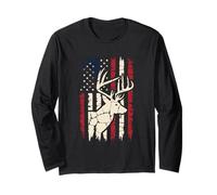 Tshirt Bandiera Americana Maglietta Bianca Buck Jäger Hunter Maglia a Manica