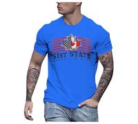 Tshirt Bianca Uomo - Uomo Magliette La Maglietta a Maniche Corte del 51° Stato del Canada Rende Il Canada La Maglietta del 51° Stato Rende l'America e Il Canada di Nuovo Grandi T-Shirt da Uomo