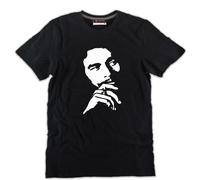 Tshirt BOB MARLEY reggae legend rasta king cotone nera unisex volto one love
