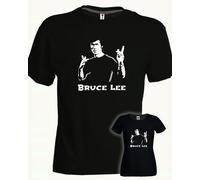 Tshirt Bruce Lee nera cotone arti marziali adulto o bimbo Jeet Kune Do chan film
