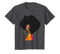 Tshirt Capelli Naturali Nero Regina Afro t-Shirt Maglietta, Bambini, Grigio Scuro, 3 Anni