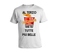 Tshirt Cocktail al Terzo Negroni Siete Tutte più Belle - Tshirt Cocktail Simpatiche e Divertenti - Idea Regalo