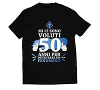 Tshirt Compleanno 50 Anni Uomo Fenomeno Mi Ci Sono Voluti 50 Anni Fenomeno - Idea Regalo Maglietta Divertente Manica Corta Nera Taglia S