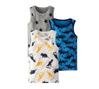 Tshirt - Confezione da 3 Canottiere a Forma di Dinosauro per Ragazzi Canottiere Senza Maniche Canottiere per Biancheria Intima Canottiere per Ragazze Canottiere per Bambini (Sky Blue 8-9 Years)
