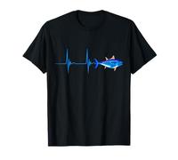 Tshirt da pesca in mare profondo Pulseline di tonno rosso battito cardiaco ECG Maglietta
