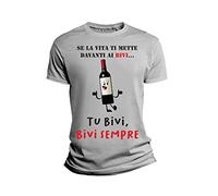 Tshirt Divertente Ragazzo - Se la Vita ti Mette Davanti ai Bivi, Bivi Sempre - Magliette Simpatiche Uomo - Idea Regalo