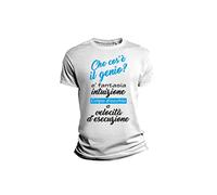 Tshirt Divertente Uomo - Donna - Che cos'è il genio? Fantasia, intuizione - Cult - Amci Miei - Magliette Simpatiche - Idea Regalo