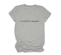 Tshirt Donna Cotone Basic Maglietta Donna Casual Casual Maniche Corte Stampa Lettere Scollo Rotondo Ideale Uso Quotidiano Diversi Outfit Magliette Button-Down vestibilità Aderente Fitness