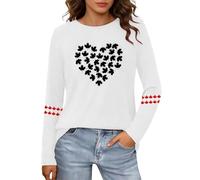 Tshirt Donna Cotone Basic Maglietta Donna Casual Grafica Maniche Lunghe Celebrazione Canada Day Comoda Casual Girocollo Magliette Button-Down vestibilità Aderente Fitness