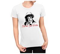 Tshirt Donna La Signora in Giallo - Murder She Wrote - Anni 80 - Jessica Fletcher - Serie TV Idea Regalo Manica Corta Bianca Taglia XL