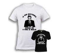 Tshirt Germano Mosconi bianca nera cotone io non bestemmio comico veneto