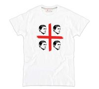 Tshirt Gigi Riva calciatore Cagliari Italia bianca cotone bandiera sarda 4 mori