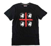 Tshirt Gigi Riva calciatore Cagliari Italia nera cotone bandiera sarda 4 mori