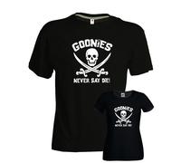Tshirt GOONIES never say die film uomo donna bambino nera cotone idea regalo 90