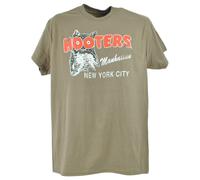 Tshirt Hooters Manhattan New York City Gufo Collo A Giro Brown Adulti Uomo