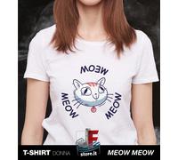 TSHIRT MAGLIETTA GATTINI GATTI MEOW FUNNY T-SHIRT ANIMALS LOVER CATS MICINI