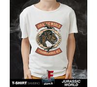 TSHIRT MAGLIETTA JURASSIC WORLD TREX DINOSAURI TIRANNOSAURO REX RETTILI ESTINTI