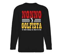 Tshirt Manica Lunga Uomo - Festa dei Nonni - Nonno Golfista, Un Nonno Normale ma Molto più Figo! - Idea Regalo Nonno - Tshirt Divertente Nonno - Maglietta Maniche Lunghe Uomo