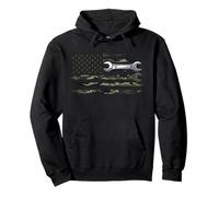 Tshirt Meccanico Patriotic USA American Flag American Felpa con Cappuccio