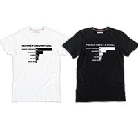 Tshirt nera bianca perchè perdo a padel 100% cotone idea regalo simpatica tennis