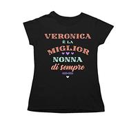 Tshirt Nonna Personalizzabile - [ SCRIVI Nome ] è la Miglior Nonna di Sempre - Nonni - Nipoti - Maglietta Divertente Donna - Idee Regalo