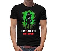TShirt-People Predator I Want to Believe - Maglietta da uomo Nero XL